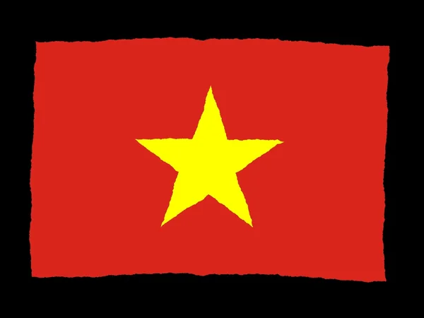 Handdrawn flagga Vietnam — Stockfoto