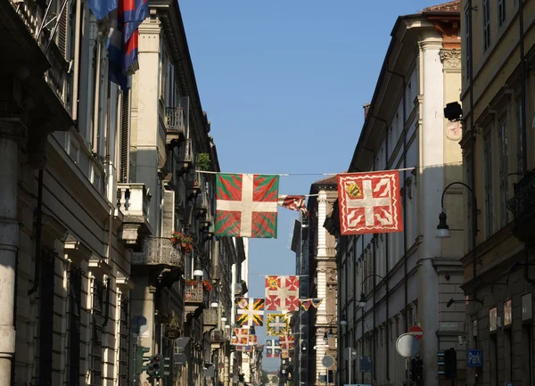 Туринские флаги — стоковое фото