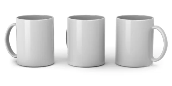 Tres tazas en blanco — Foto de Stock