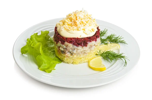 Russian salad "Herring under fur coat" — Stock Photo, Image