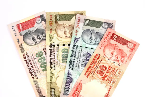 Notas de rupia indiana — Fotografia de Stock