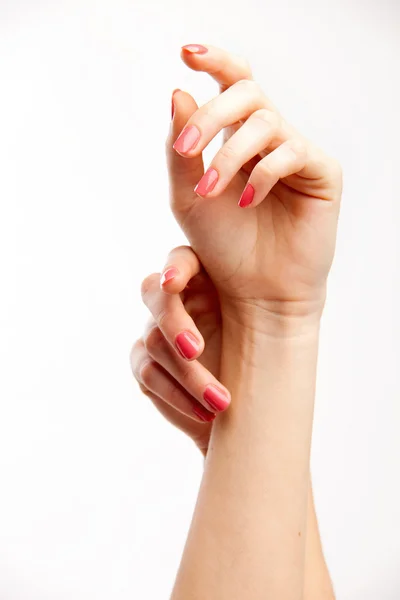 Mãos de mulher. Manicure e Gestura — Fotografia de Stock