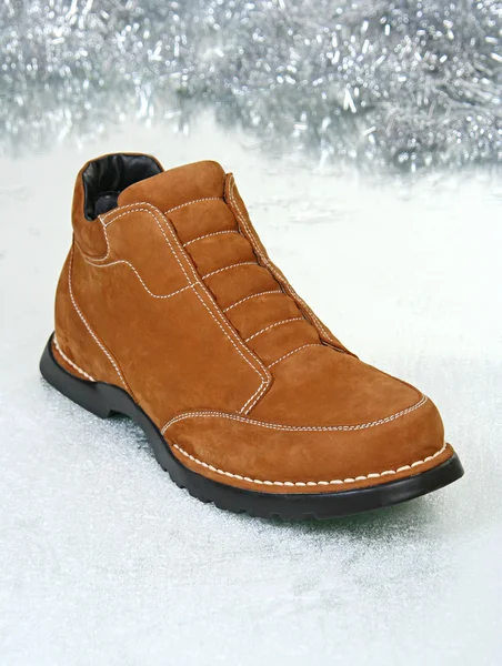 Kış erkek kahverengi çizme — Stok fotoğraf
