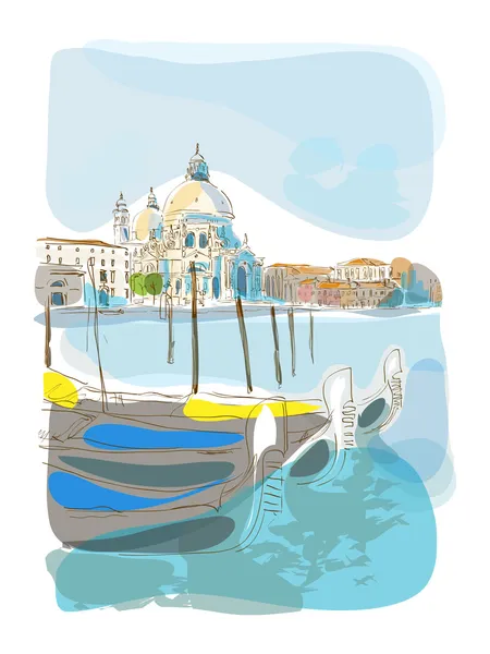 Venedik yaz — Stok Vektör