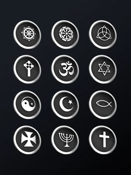 宗教 3d 金属图标 — 图库照片