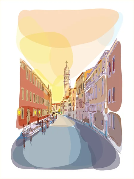 Salida del sol del verano veneciano — Vector de stock