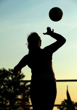 female volleyball player silhouette clipart