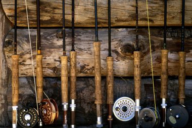 fly fishing poles clipart