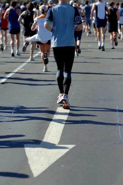 Maratona corredores em ação — Fotografia de Stock