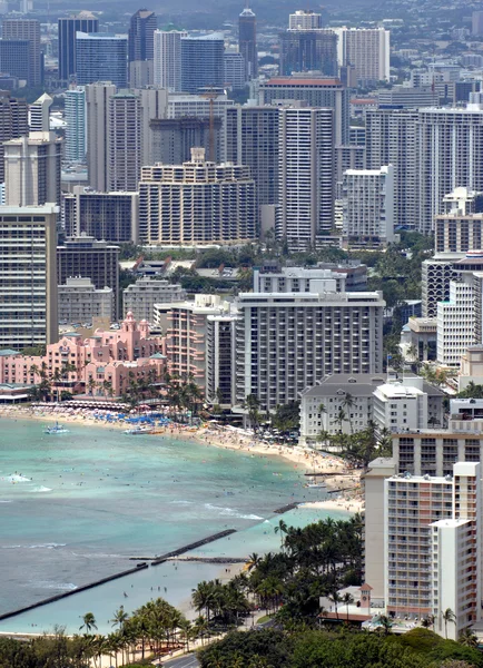 Diamant-Staatsoberhaupt-Denkmal am Strand von Waikiki Stockbild
