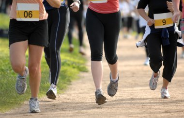 Female competitors  during marathon clipart