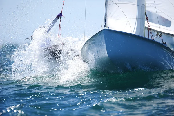 Sail boat during race — Stock Photo, Image