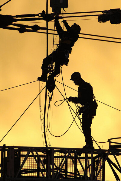 male workers silhouettes 