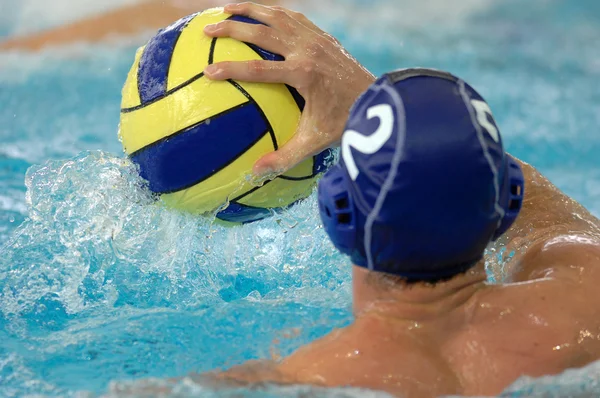 Water polo player with ball — Stock Photo, Image