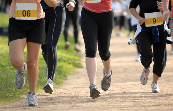 Female competitors  during marathon
