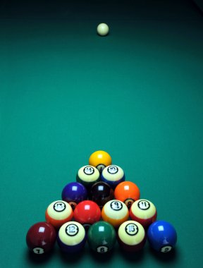 Balls on pool  table clipart