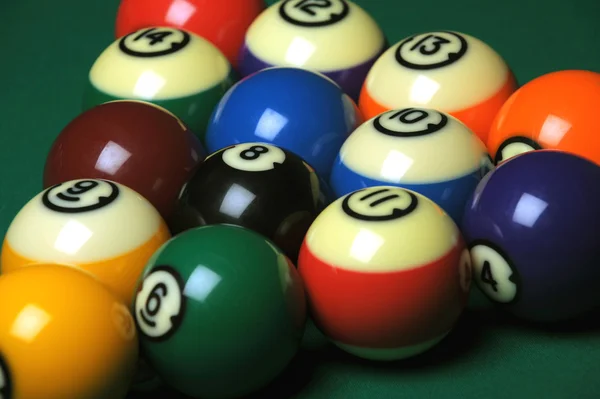 Balls on pool  table — Stock Photo, Image
