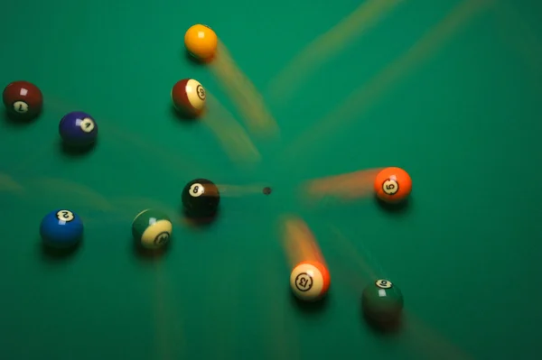 Balls on pool table — Stock Photo, Image