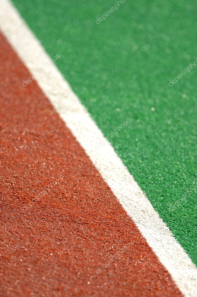 track and field with artificial turf