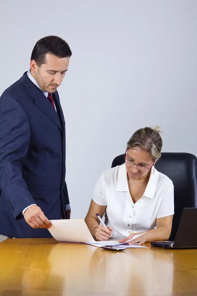 stock image Businesswoman and businesman