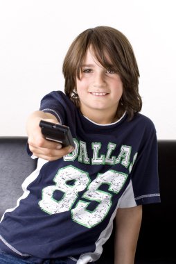 Boy with Remote control clipart