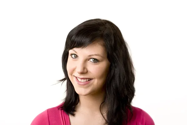Close-up žena izolovaných na bílém — Stock fotografie