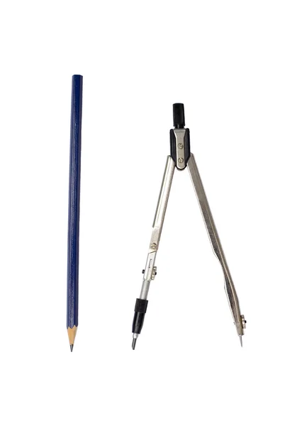 Kompasy i ołówek — Zdjęcie stockowe