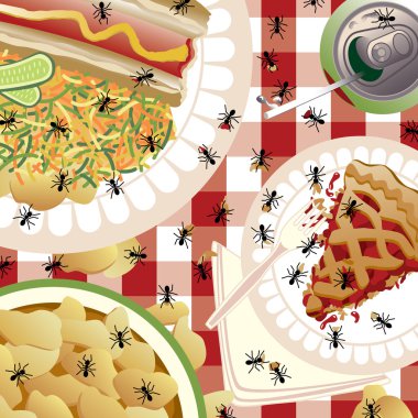 Uninvited Picnic Guests clipart