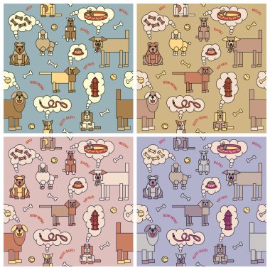 Dogs Thinking Pattern clipart