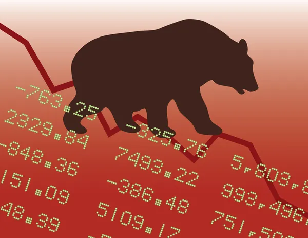Ведмідь ринок в червоному — стоковий вектор