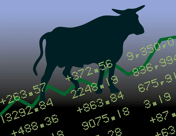 A Black Bull piac — Stock Vector