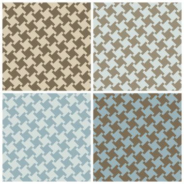 A Different Houndstooth in Blues and Browns clipart