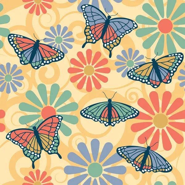 Πεταλούδα λουλούδι μοτίβο — Διανυσματικό Αρχείο