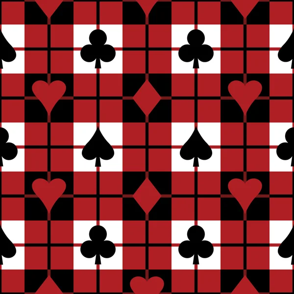 Card Suits Plaid Pattern — Stock vektor