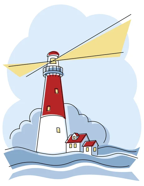 Klasik Deniz feneri — Stok Vektör