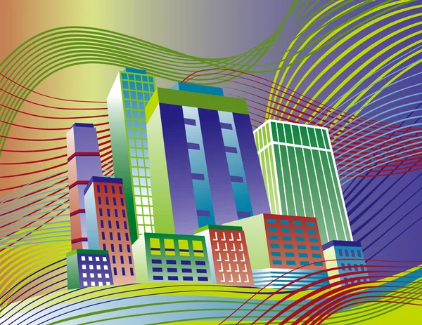 Ville colorée — Image vectorielle