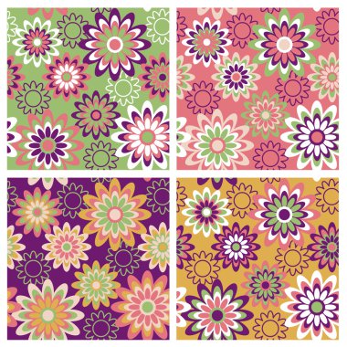 Floral Pattern in Springtime Colors clipart