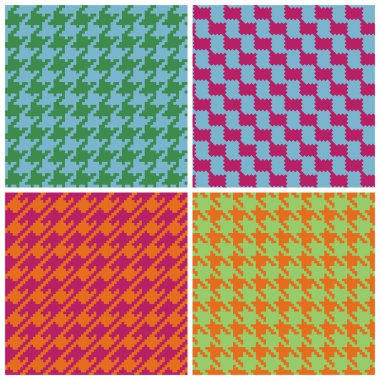 retro brights piksel houndstooth desenleri