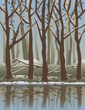 Four Seaons Forest-Winter clipart