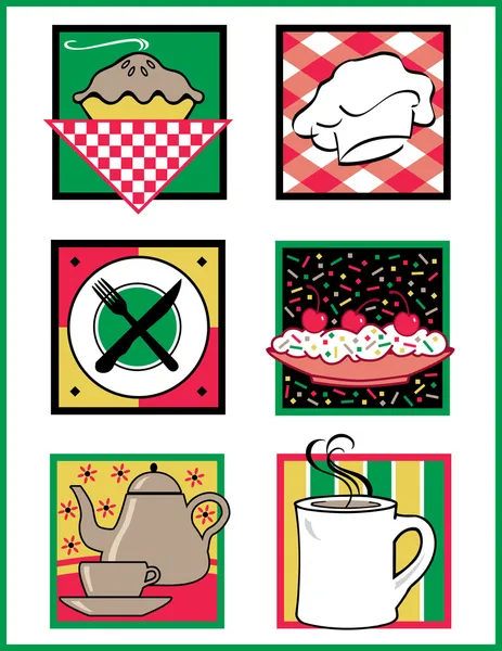 Food Service Icons — Stock Vector
