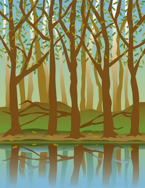 Four Seaons Forest _ Spring — Vector de stock