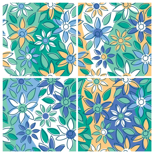Patrón floral de forma libre _ Verano — Archivo Imágenes Vectoriales