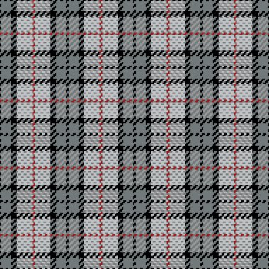 Pixel Plaid in Gray with Red Stripe clipart