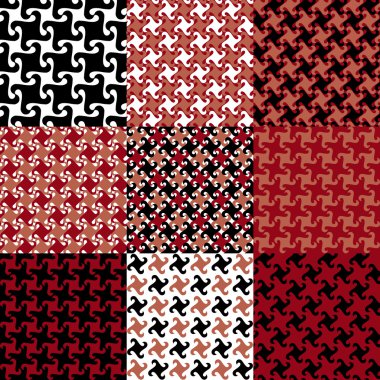 Swirly Patterns in Red and Black clipart