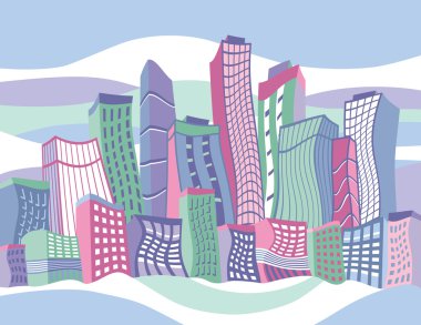 Wavy Cartoon City clipart