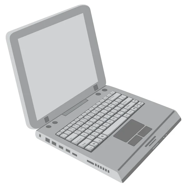 Ordinateur portable gris — Image vectorielle