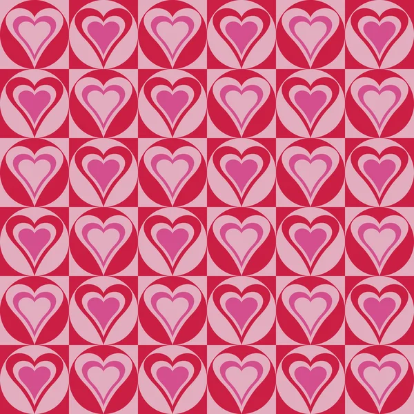Coeurs fond en rouge et rose — Image vectorielle