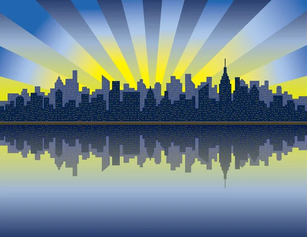 Manhattan zonsopgang — Stockvector