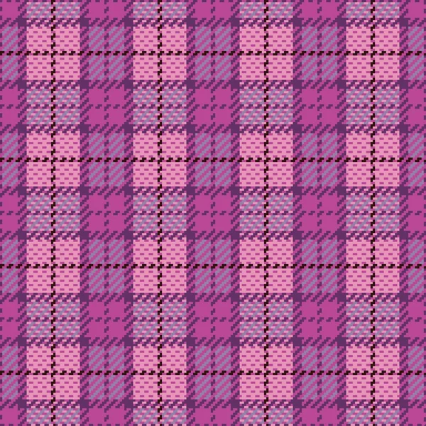 Pixel Plaid in Magenta and Violet — Stock Vector