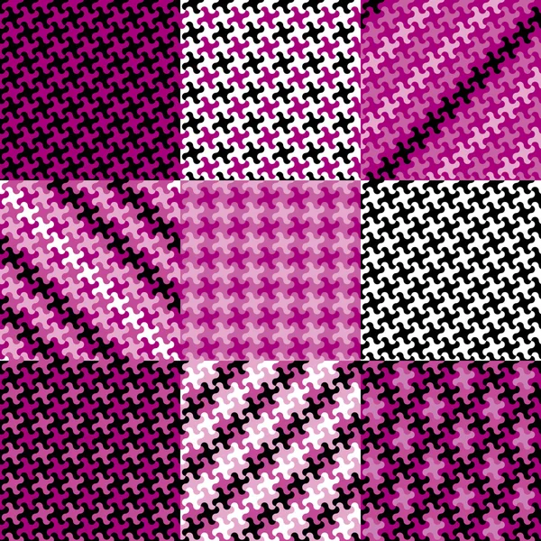 Puzzle Patterns in Magenta — Stock Vector